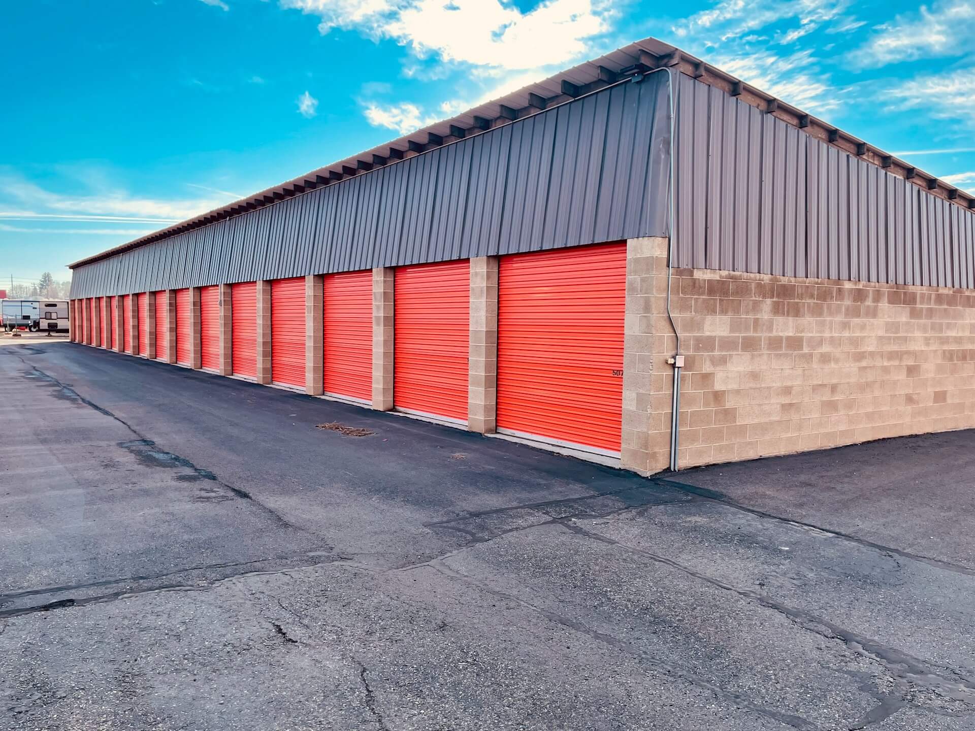 Red storage units. By Unsplash