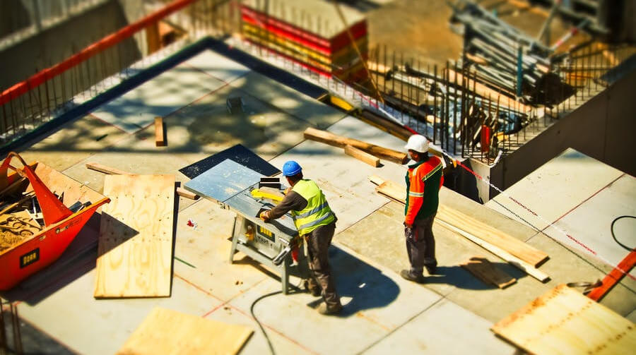 People at a construction site