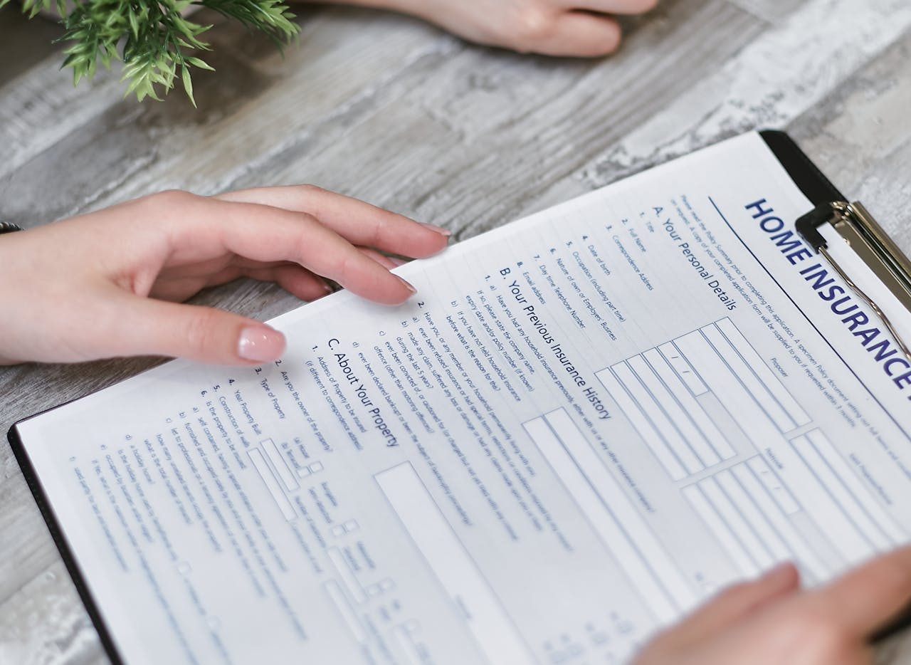 Home insurance form. Image by Pexels