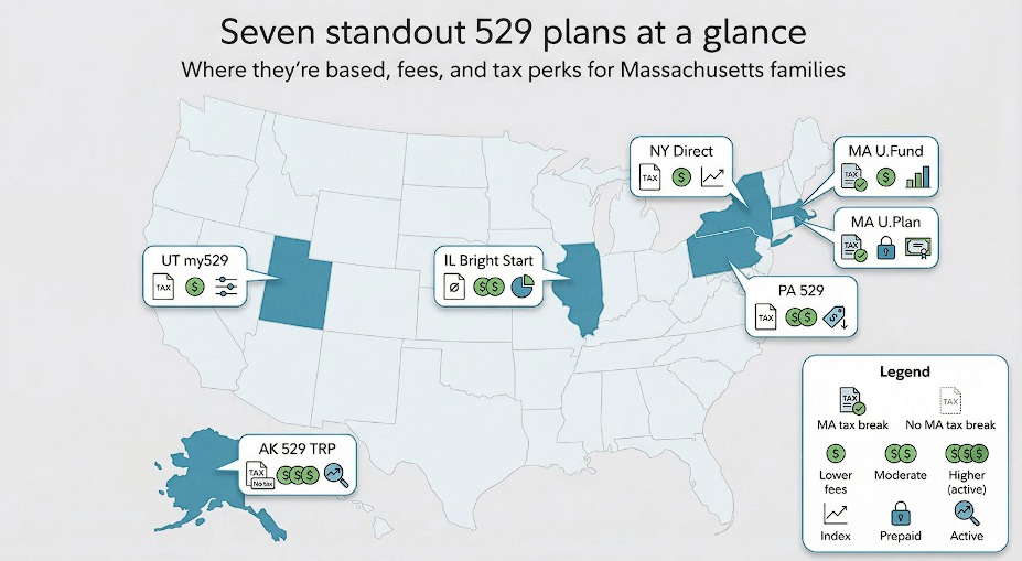 Seven standout 529 plans at a glance