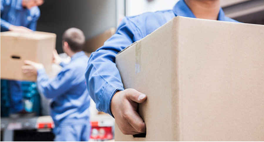 Movers with boxes