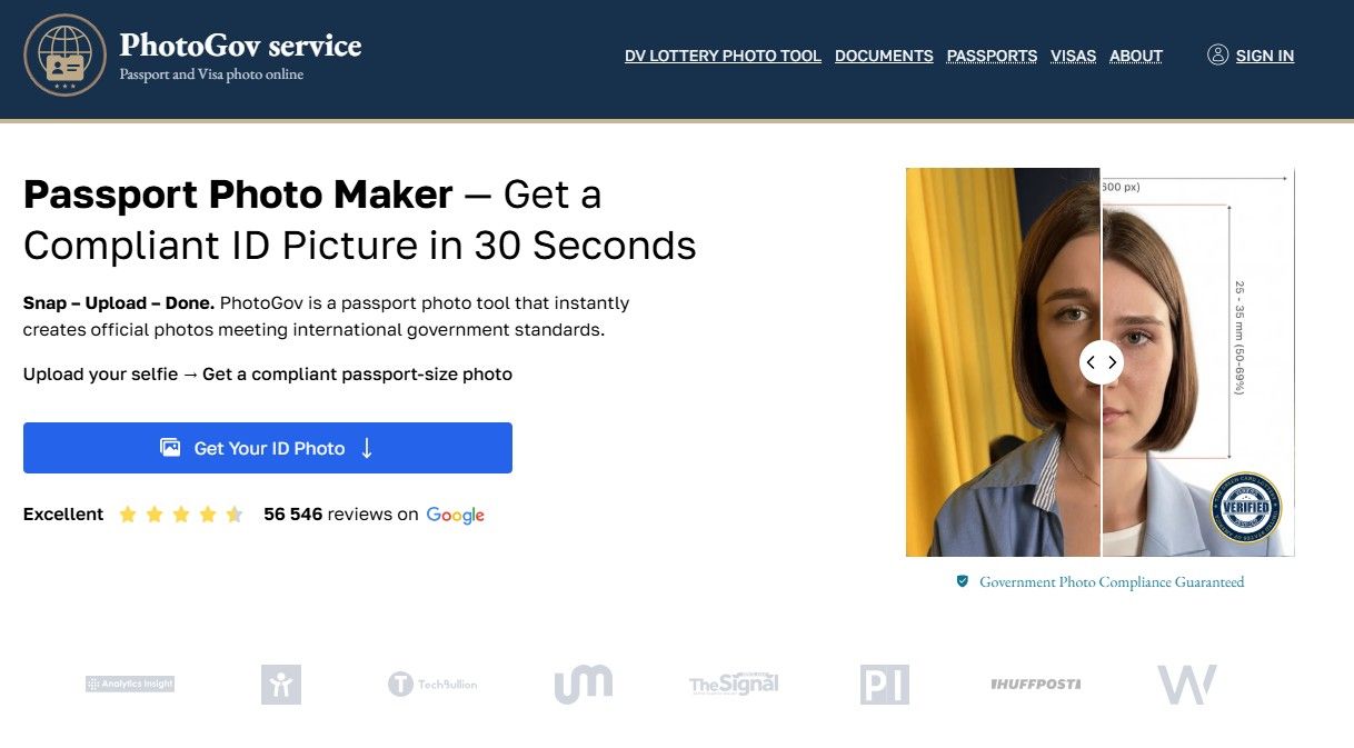 Passport photo in 30 seconds